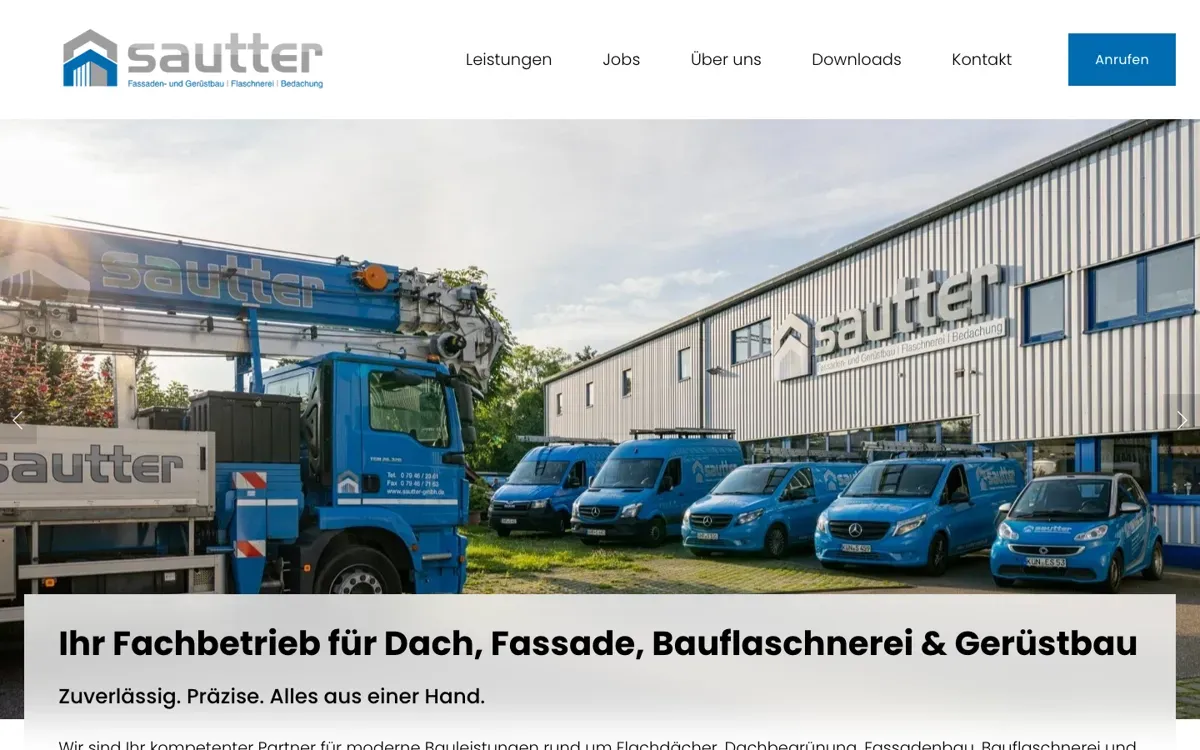 Website der Sautter GmbH